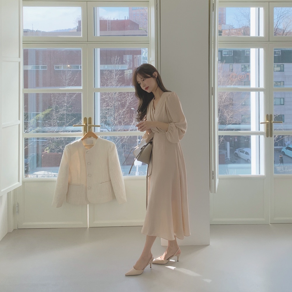 SUXI Đầm Maxi Dài Tay Cổ Chữ V Màu Sắc Đơn Giản Thời Trang Mùa Hè Cho Nữ