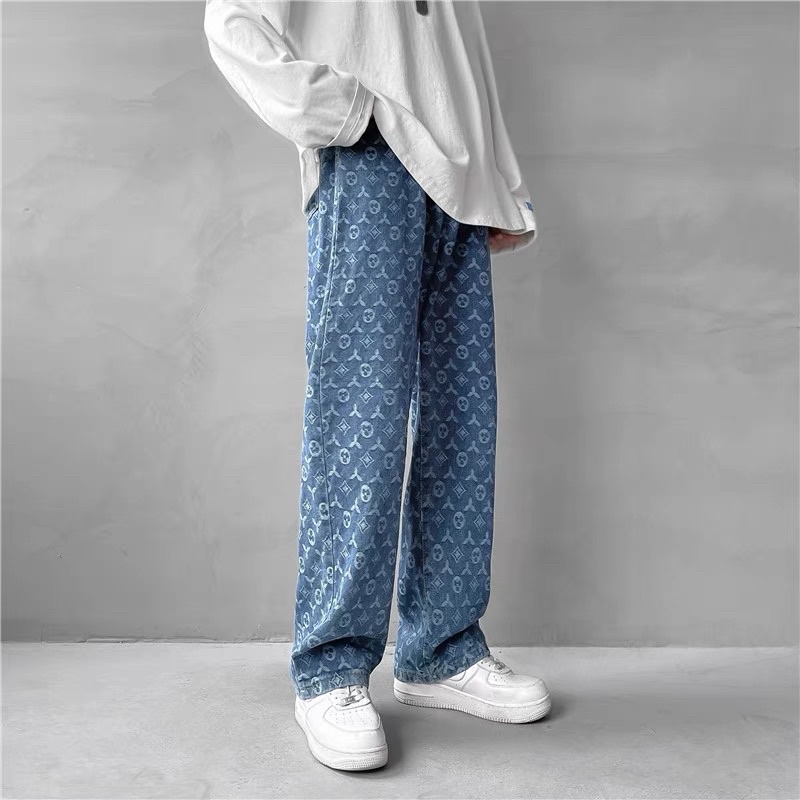 💥STYLE CÁ TÍNH💥Quần Jean nam,nữ Ống suông, rộng In Họa Tiết_Q5 -Style Hàn Quốc Full size Cho Nam style hàn quốc | BigBuy360 - bigbuy360.vn