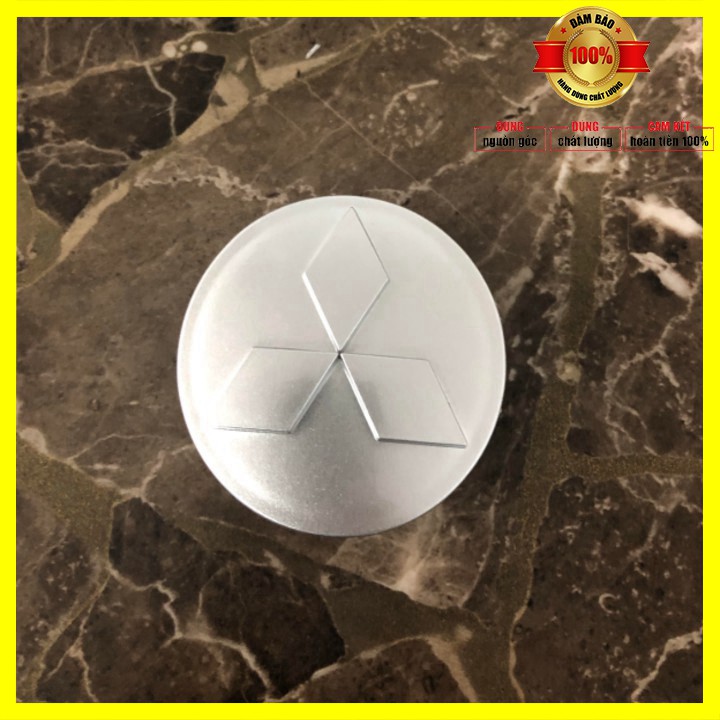 Logo chụp mâm, ốp lazang bánh xe ô tô Mitsubishi MTS60 đường kính 60mm - 01 chiếc