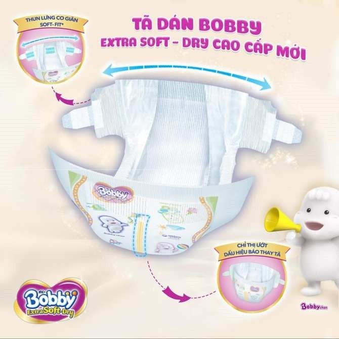 Tã Dán Siêu Mềm Bobby Extra Soft Dry Gói Siêu Lớn S86 (4-7kg)