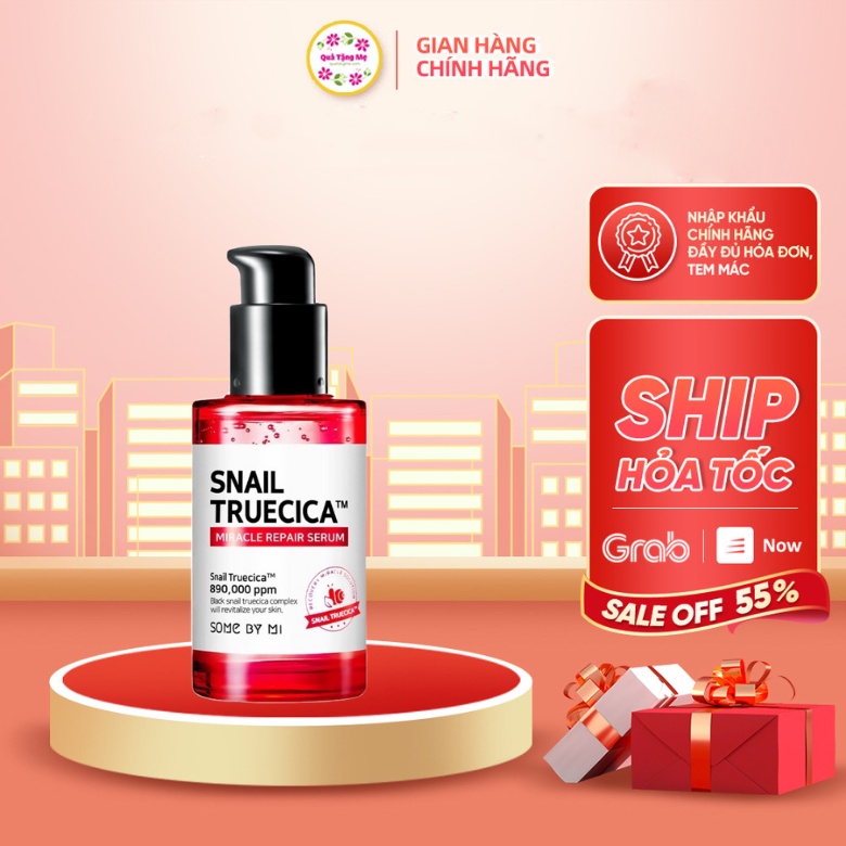 Tinh chất ốc sên đen cải Thiện sẹo mụn Some By Mi Snail Truecica Miracle Repair 50ml Quatangme