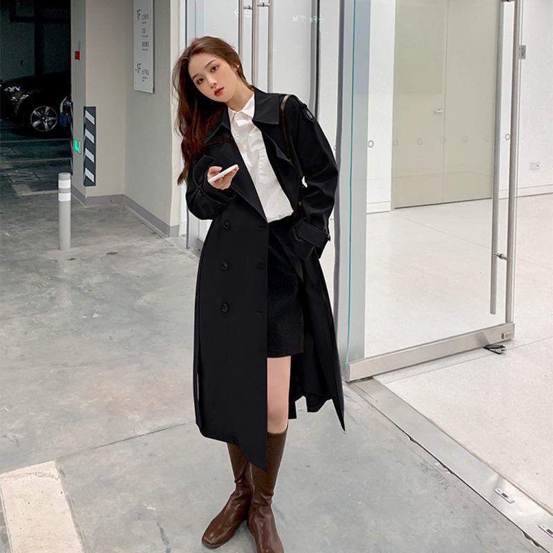 Áo Khoác Kaki Dài Qua Gối Dáng Rộng Phong Cách Hàn Quốc Thời Trang Xuân Thu Mới Cho Nữ