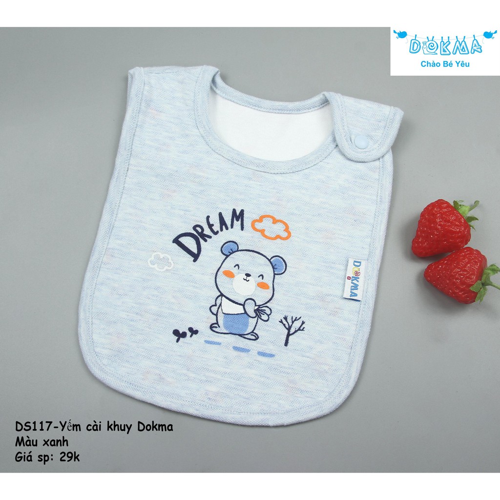 Yếm cotton cài lệch khuy bấm Dokma DS117