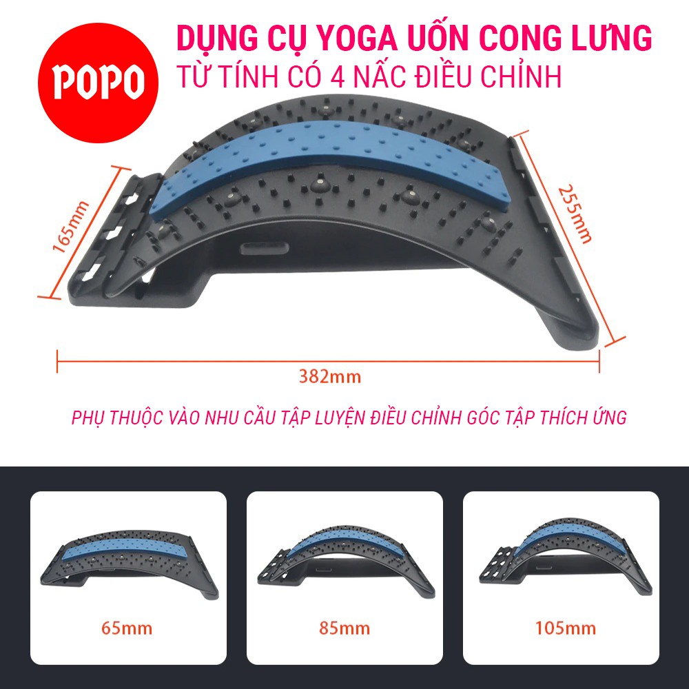 Dụng cụ tập YOGA đai uốn cong lưng chỉnh cột sống, massage lưng, thư giãn giảm đau YGW39 tính từ 4 nấc điều chỉnh POPO