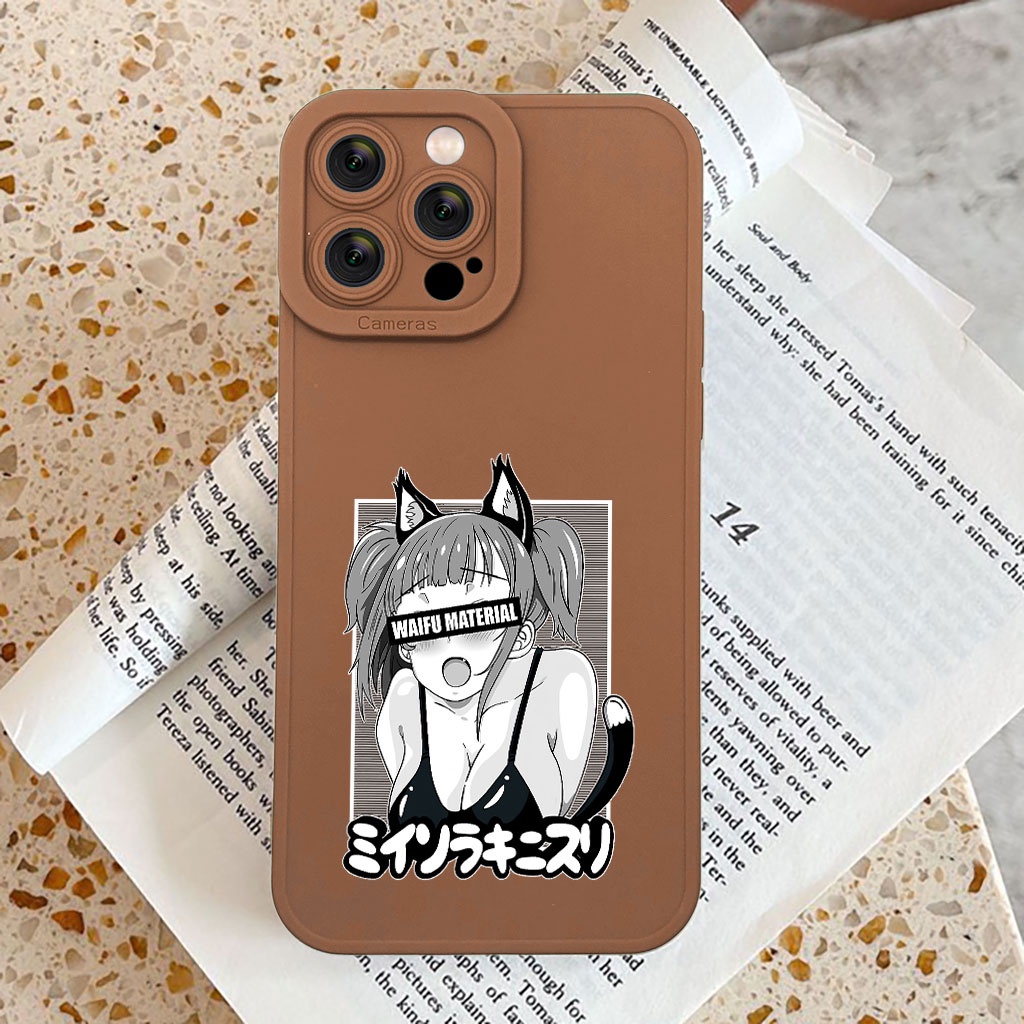 Ốp iphone chống xước hình cô gái Nhật bản sexy cực độc cho Iphone 6 7 8 Plus 11 12 13 mini Pro Max X Xr  HA-22ANI1004