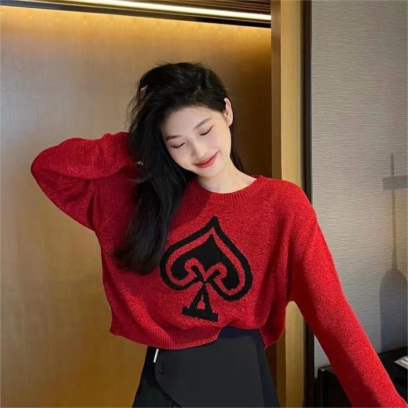 Áo ZHELIHANGFEI dệt kim tay dài lưng cao quyến rũ thời trang xinh xắn cho nữ