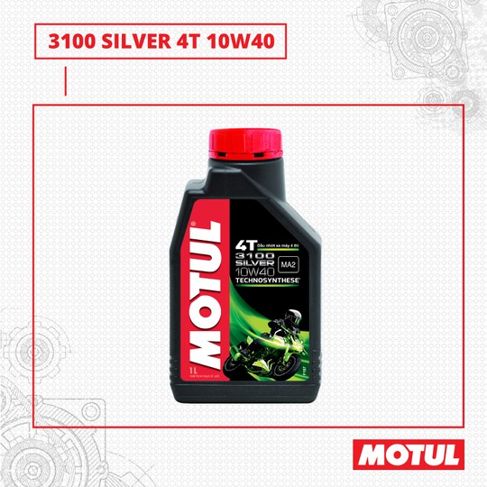 NK Nhớt xe máy số cao cấp MOTUL 3100 Silver 10W40 API SM JASO MA2, dùng cho xe máy số, xe Exciter, xe Winner, Mô tô,