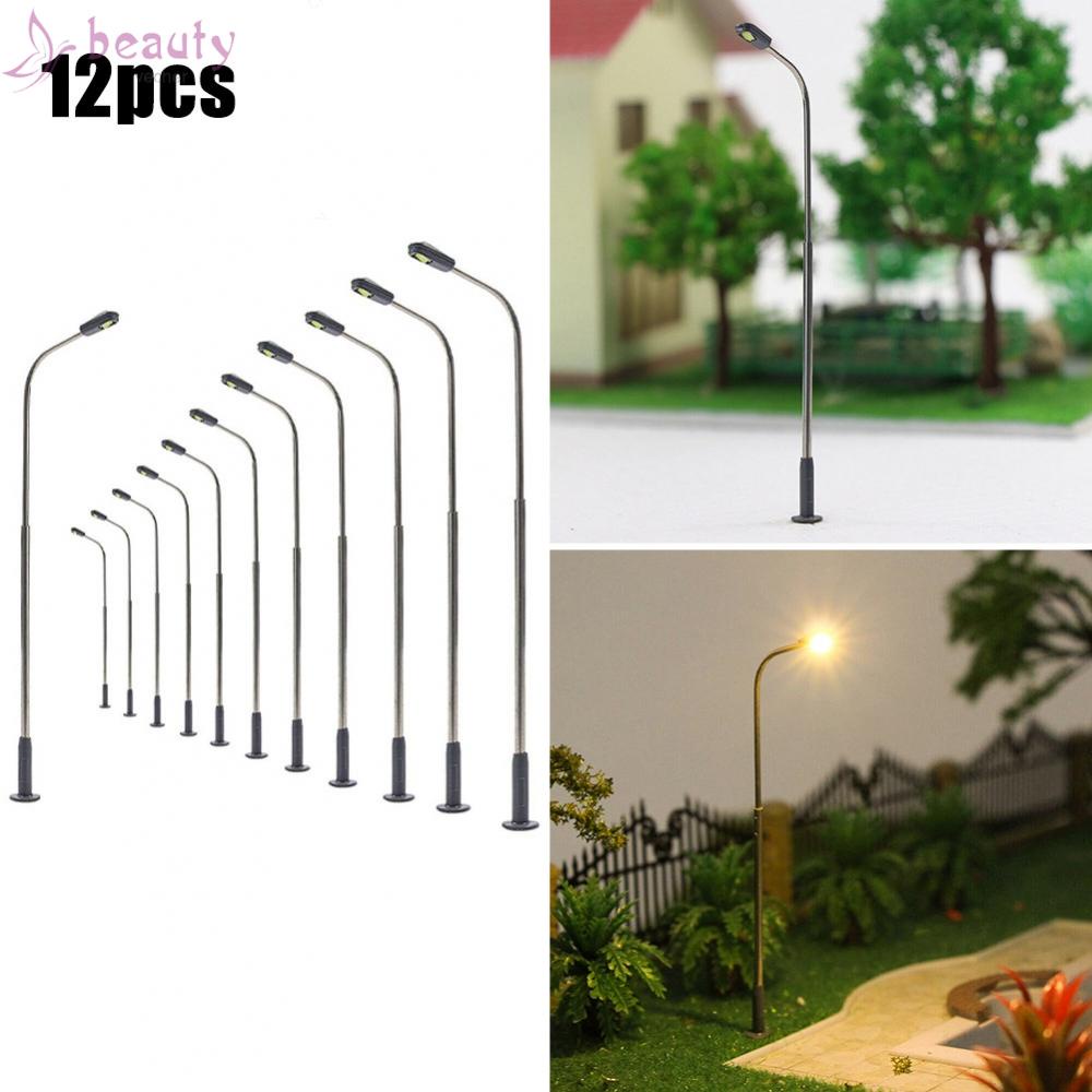 [BEAUTY-]Lamp Post LEDs Metal Model Railway Layout Single Head Street Lights Train Lamp