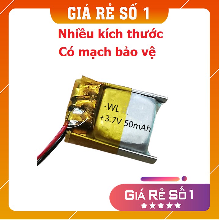 Pin tai nghe 3.7V 𝑭𝑹𝑬𝑬𝑺𝑯𝑰𝑷Pin Lithium 40/50mAh cho tai nghe [Li-Po] nhiều kích thước