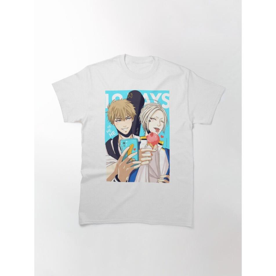 Áo phông trắng in hình 19 DAYS anime chibi