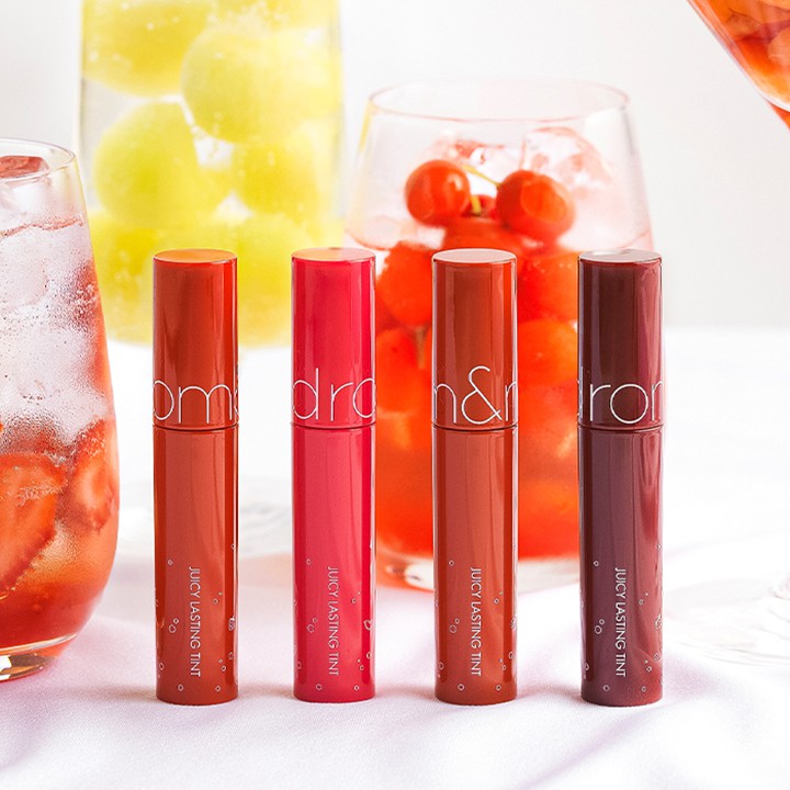 Son Tint bóng, siêu lì, căng mọng môi Hàn Quốc Romand Juicy Lasting Tint 5.5g 17 Plum Coke, 16 Corni Soda - NiNiShop