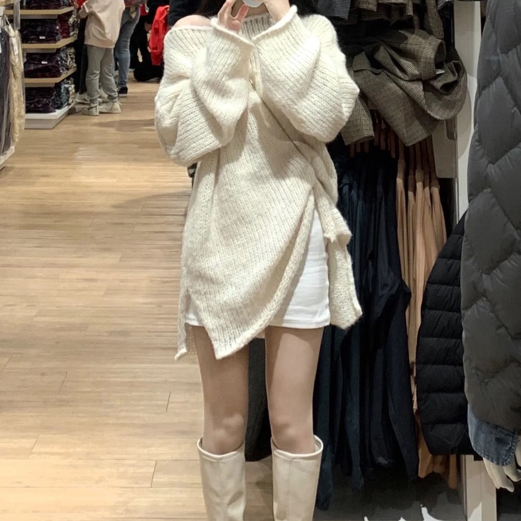Áo len nữ dài tay cổ tròn thời trang Hàn Quốc
