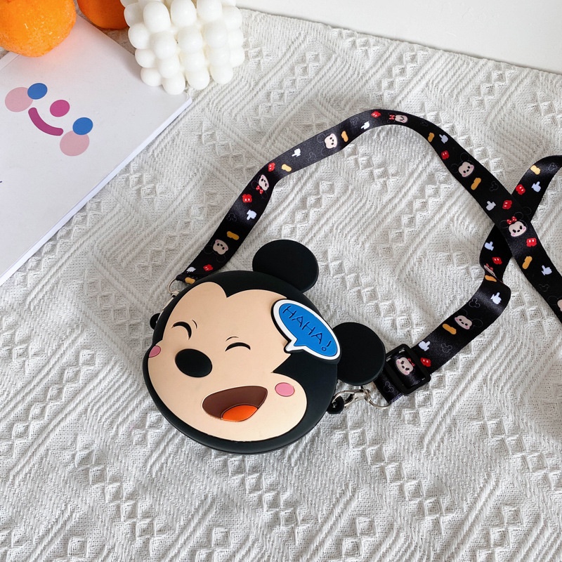 Túi Đeo Chéo Mini Họa Tiết Chuột Mickey Minnie Dễ Thương Dành Cho Bé Gái