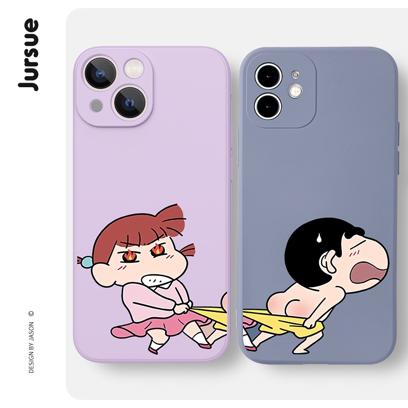 Ốp điện thoại JURSUE hoạt hình cặp đôi dễ thương đẹp bựa độc lạ Compatible for iPhone 14 13 12 11 Pro Max SE 2020 X XR XS 8 7 ip 6S 6 Plus kute XYH354