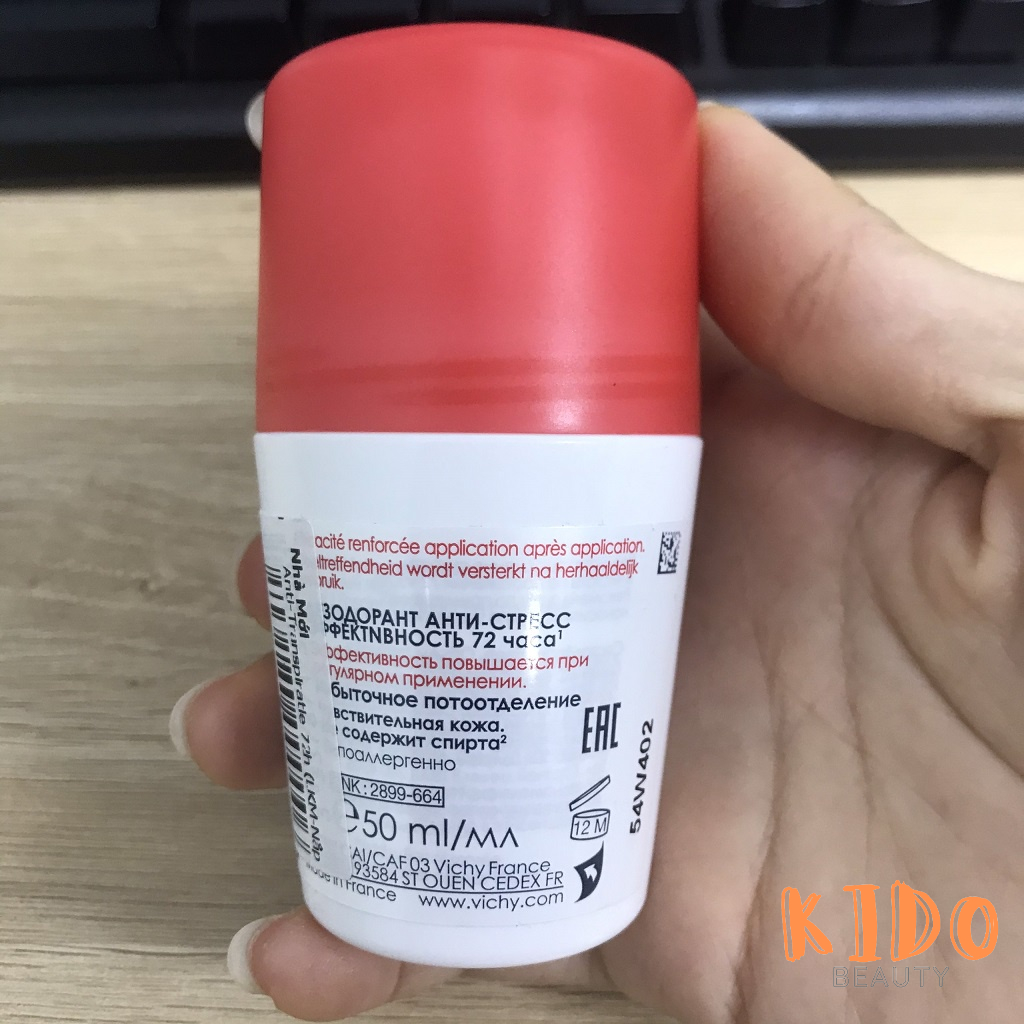 Lăn khử mùi VICHY Deodorant Anti-Transpirant khử mùi 24h Vichy 50ml Lăn nách khử mùi hôi