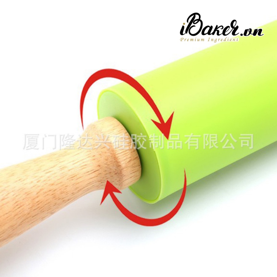 Cây cán bột/ lăn bột silicon có trục xoay - Dài 30cm