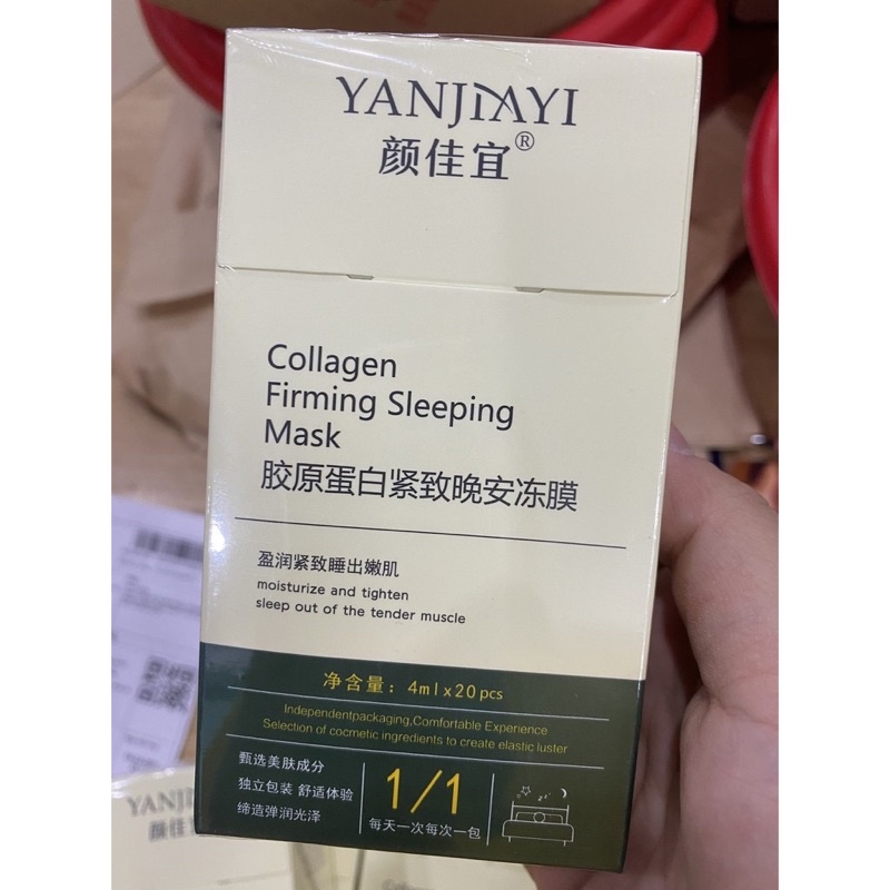 Mặt nạ ngủ thạch Collagen YANJIAYI giúp nâng cơ mặt bổ sung collagen Camevia