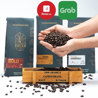 500g cà phê hạt rang mộc nguyên chất dream cafe 100% blend robusta & arabica thượng hạng cầu đất nguyên hạt cao cấp now