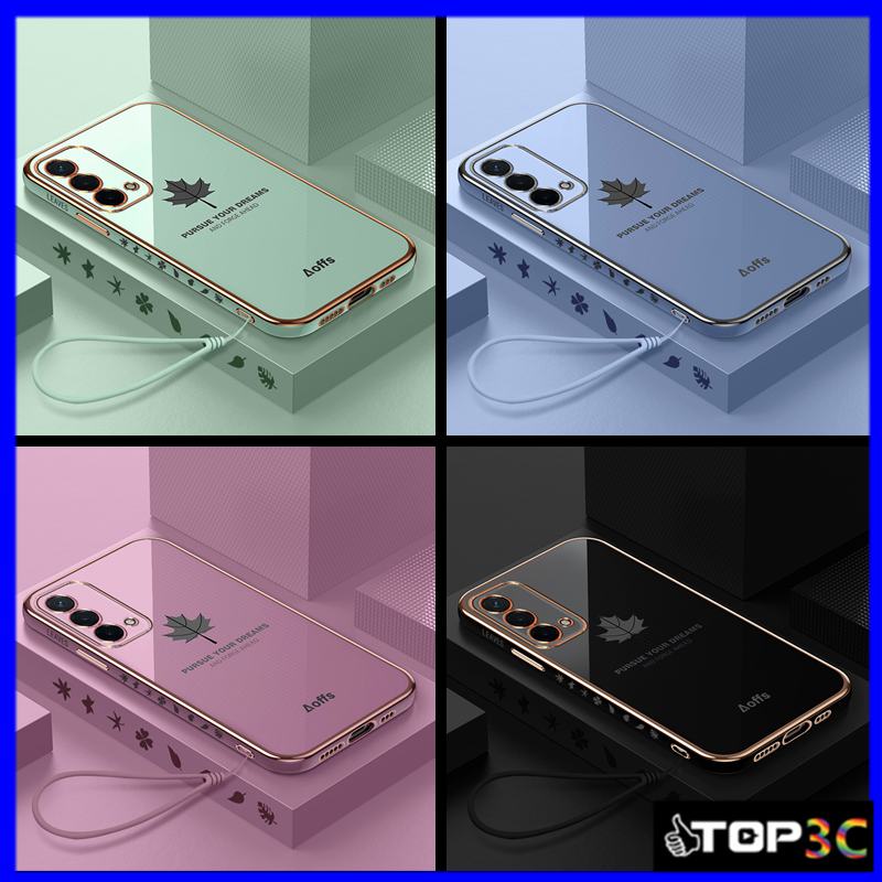 Ốp điện thoại họa tiết lá phong viền thẳng cho OPPO A74 ốp lưng oppo a74 OPPO A74 4G ốp lưng oppo A95 FY
