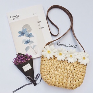 [SALE] Túi cói hoa cúc handmade