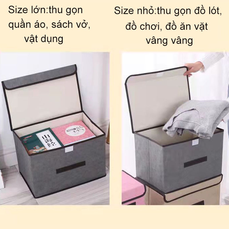 Combo Hộp Vải Đựng Quần Áo Đa Năng Giỏ Đựng Sách Vở Đồ Cá Nhân Thùng Đựng Mỹ Phẩm Dễ Dàng Gấp Gọn, Nhiều Màu Lựa Chọn