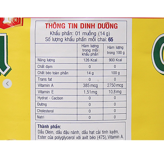 Dầu Ăn Tường An Cooking Oil 1L (1 Lít)