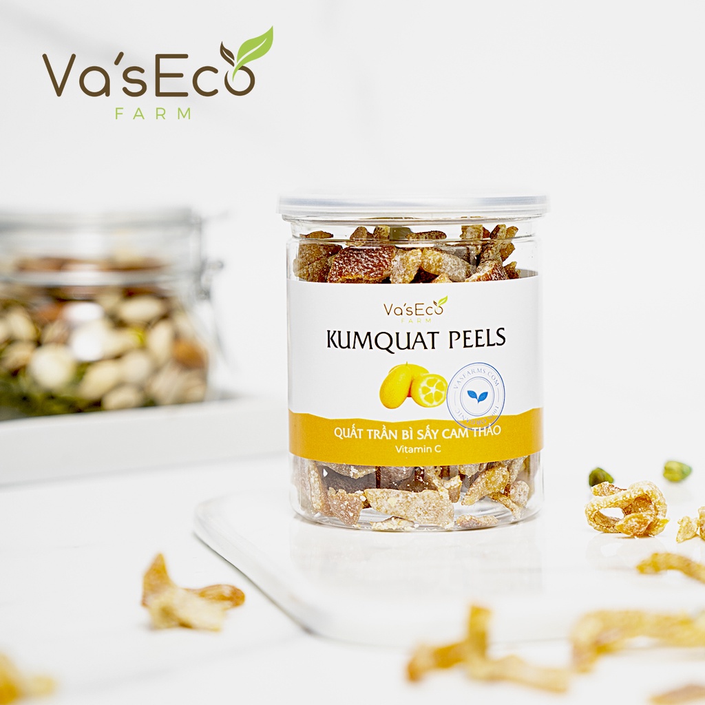 Quất trần bì sấy cam thảo hộp 250g VasEco Farm