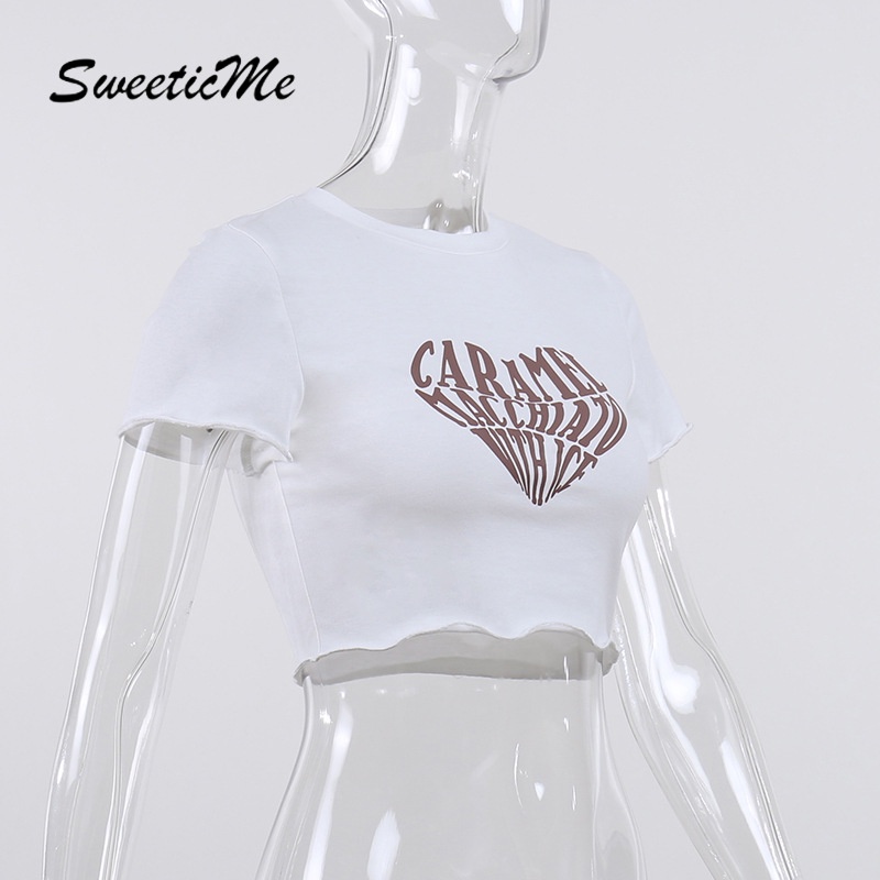 Áo Thun Tay Ngắn Cổ Tròn In Chữ SweeticMe   Thời Trang Cho Nữ