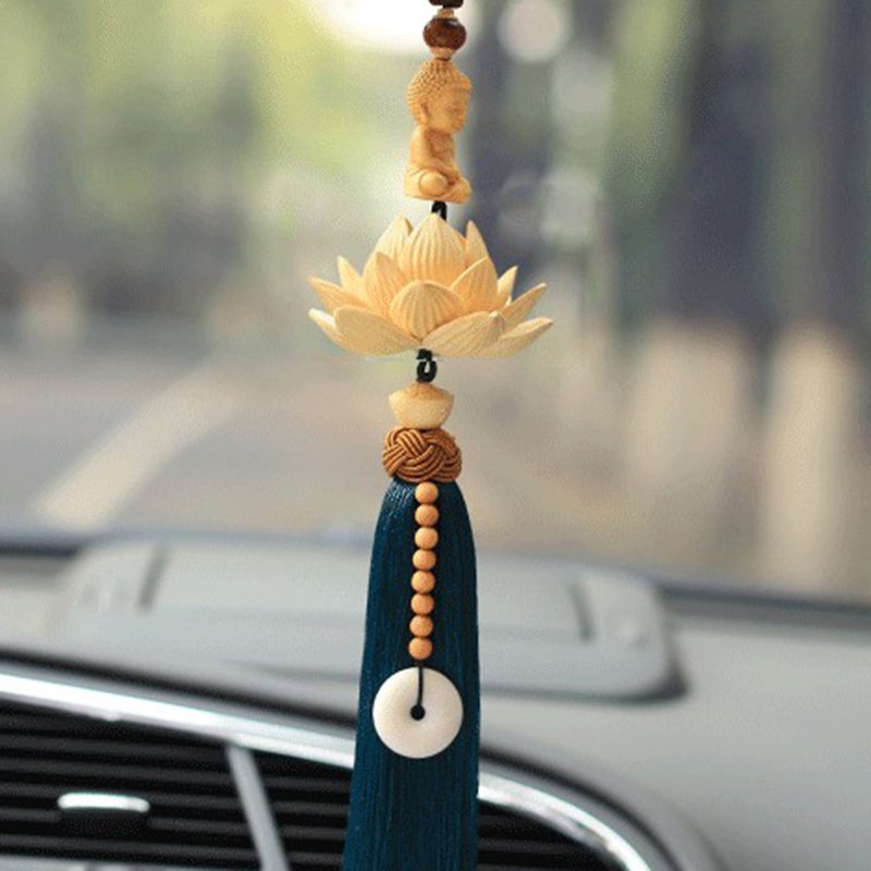 Khánh phật đài sen treo gương ô tô cao cấp , khánh sen treo xe hơi, mộc liên đài có phật thích ca