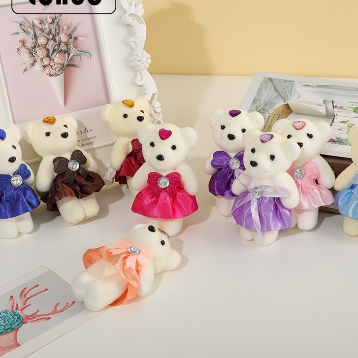 Bó 10 Gấu Bông Dễ Thương Trang Trí Tiệc Cưới