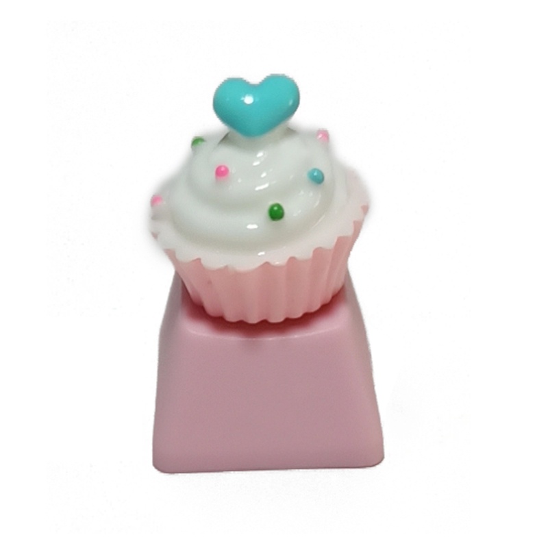 cc 1Pc DIY PBT Keycap Pink Cute Cake Ice Cream for mechanical keyboards R4 Height Children's Gifts