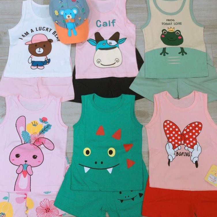 Bộ ba lỗ bé trai bé gái set cotton mềm mịn thấm hút mồ hôi  YAPPY KIDS