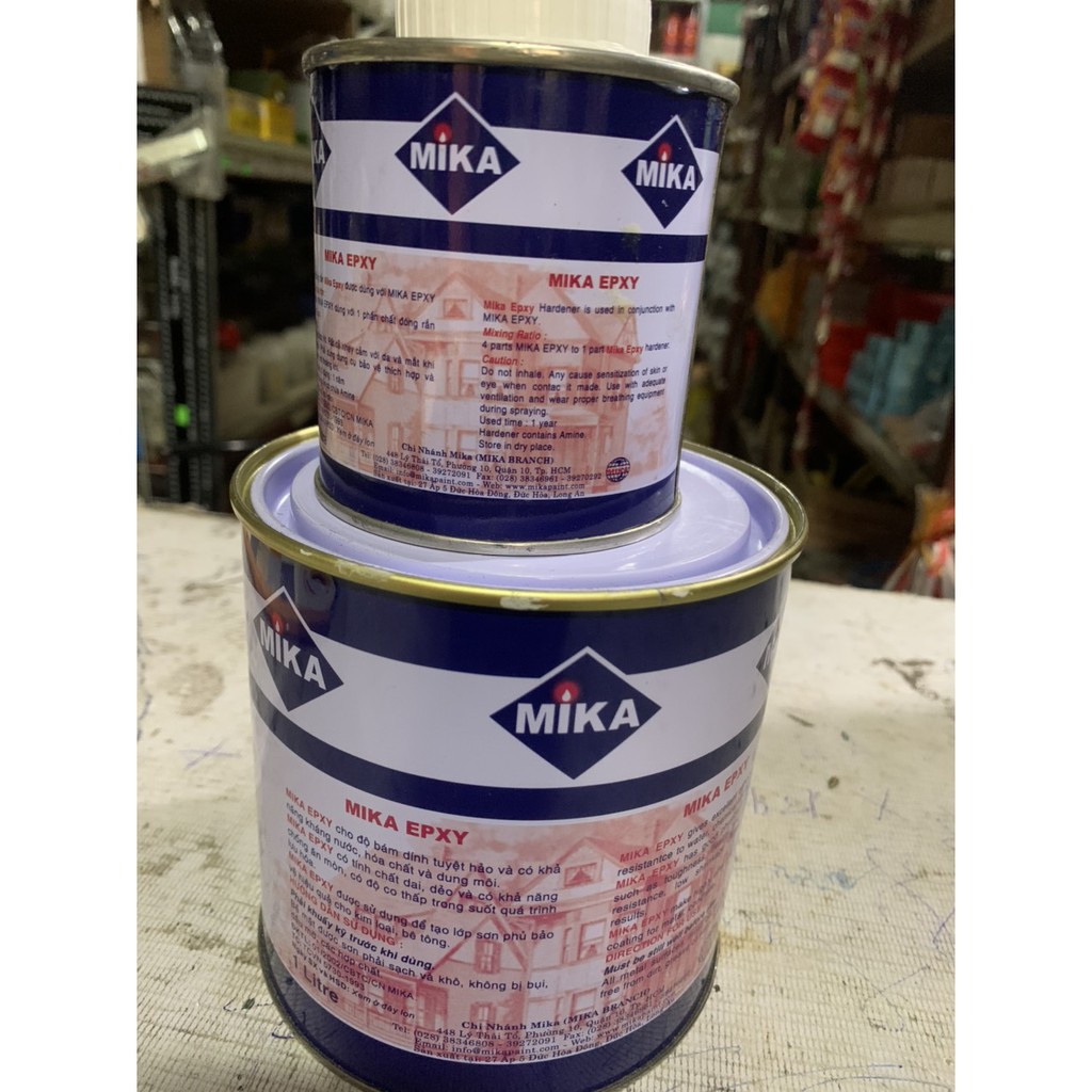 Sơn lót mika epoxy 2 thành phần (004) sơn lót otô, kim loại, bê tông - Cặp 1.2kg