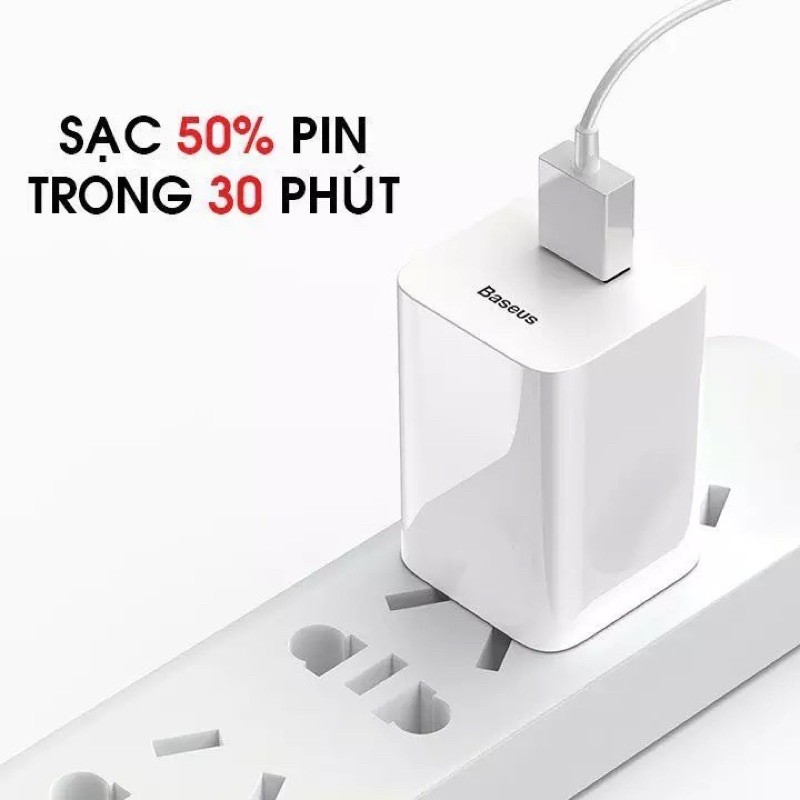 ✔CHÍNH HÃNG✔Củ sạc nhanh baseus 3A \ 24w quick charge 3.0 chống cháy nổ - cho iphone ipad samsung xiaomi oppo huawie...