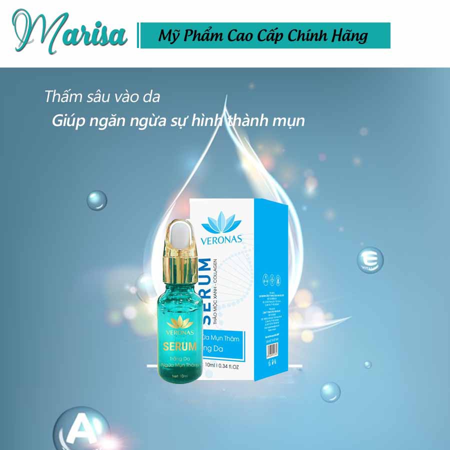 Serum mụn thâm, trắng da se khít lỗ chân lông Veronas 10ml