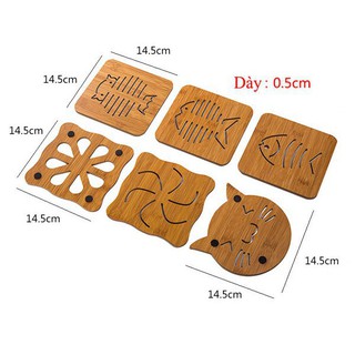 Lót đáy nồi gỗ hình thú