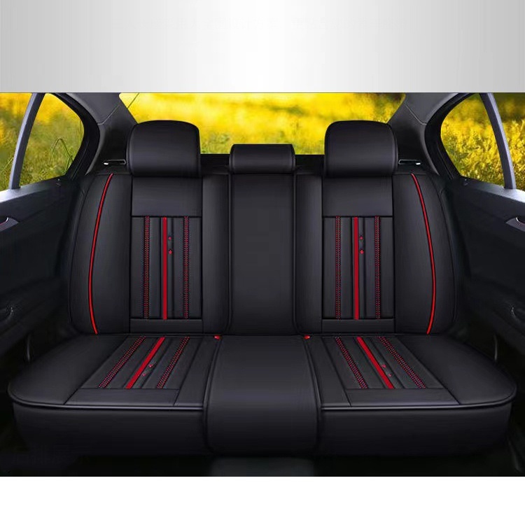 Đệm Da PU Lót Ghế Ngồi Xe Hơi Mát Xa Thoáng Khí Thiết Kế Thể Thao Thông Dụng 5 Chỗ Ngồi