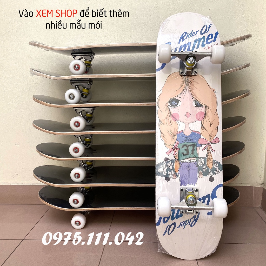 Ván Trượt Thể Thao Chuyên Nghiệp, Ván Trượt Skateboard Gỗ Phong 7 Lớp , Mặt Nhám Cao Cấp