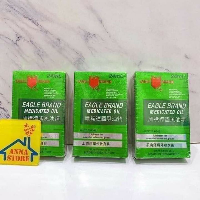 Dầu Gió Xanh Con Ó Eagle Brand Hàng Úc Giúp Giảm Các Triệu Chứng Đau Xương Khớp Hạn Chế Say Xe 24ml