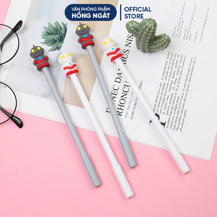 Bút bi cute người ngoài hành tinh, bút bi nước mực gel đen ngòi 0.5mm nhiều màu dễ thương đồ dùng học tập B23