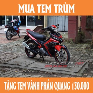 Tem trùm exciter 135 đỏ đen - Khuyến Mãi Tặng Tem Vành Phản Quang 130.000đ