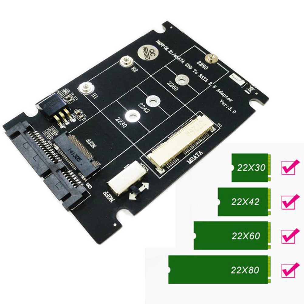 Adapter Chuyển Đổi Tốc Độ Cao 65gbps Msata M.2 B-Key Ngff 2 Trong 1 Ssd Sang Sata 3 | BigBuy360 - bigbuy360.vn