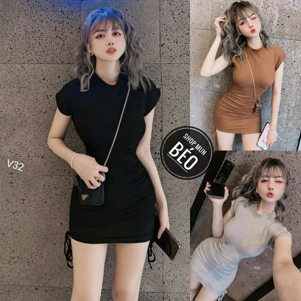 Đầm Body Cổ Tròn Tay Con Rút Sườn Thun Borip Thích Hợp Mặc Đi Tiệc Đi Làm Đi Chơi Phù Hợp Với Mọi Phong Cách
