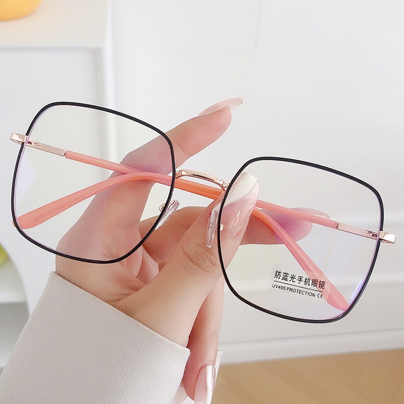 Mắt Kính Gọng Kim Loại Chống Tia Sáng Xanh Phong Cách retro