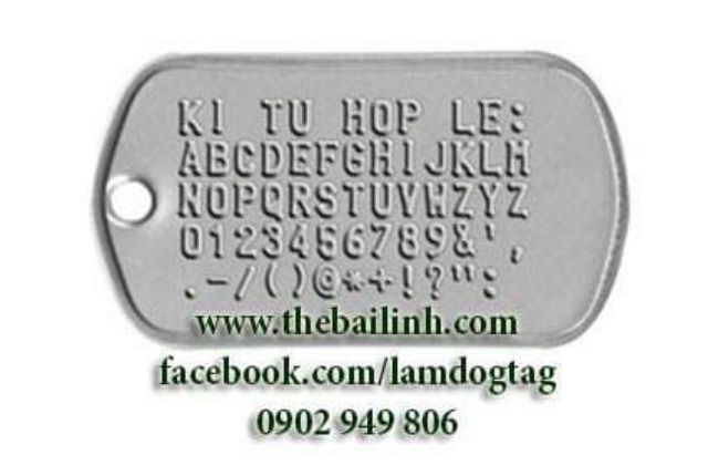 MADE.IN.USA Dây dogtag thẻ bài lính Mỹ chính gốc 100% DẬP NỔI