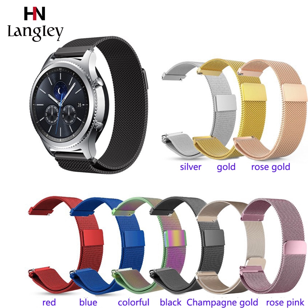 Dây Đeo Đồng Hồ Bằng Thép Không Gỉ 20mm 22 mm Cho Samsung Galaxy Watch 42 46 / Gear S2 / S3