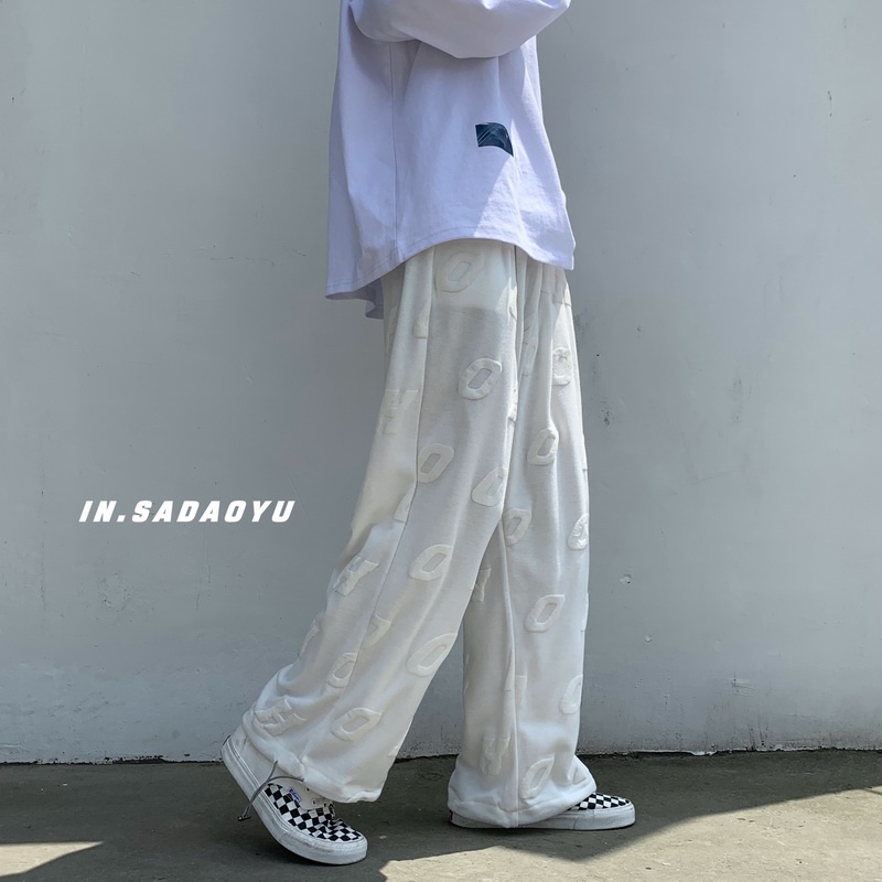 Quần Dài Dây Rút In Họa Tiết Toàn Diện Phong Cách Hip Hop Hàn Quốc