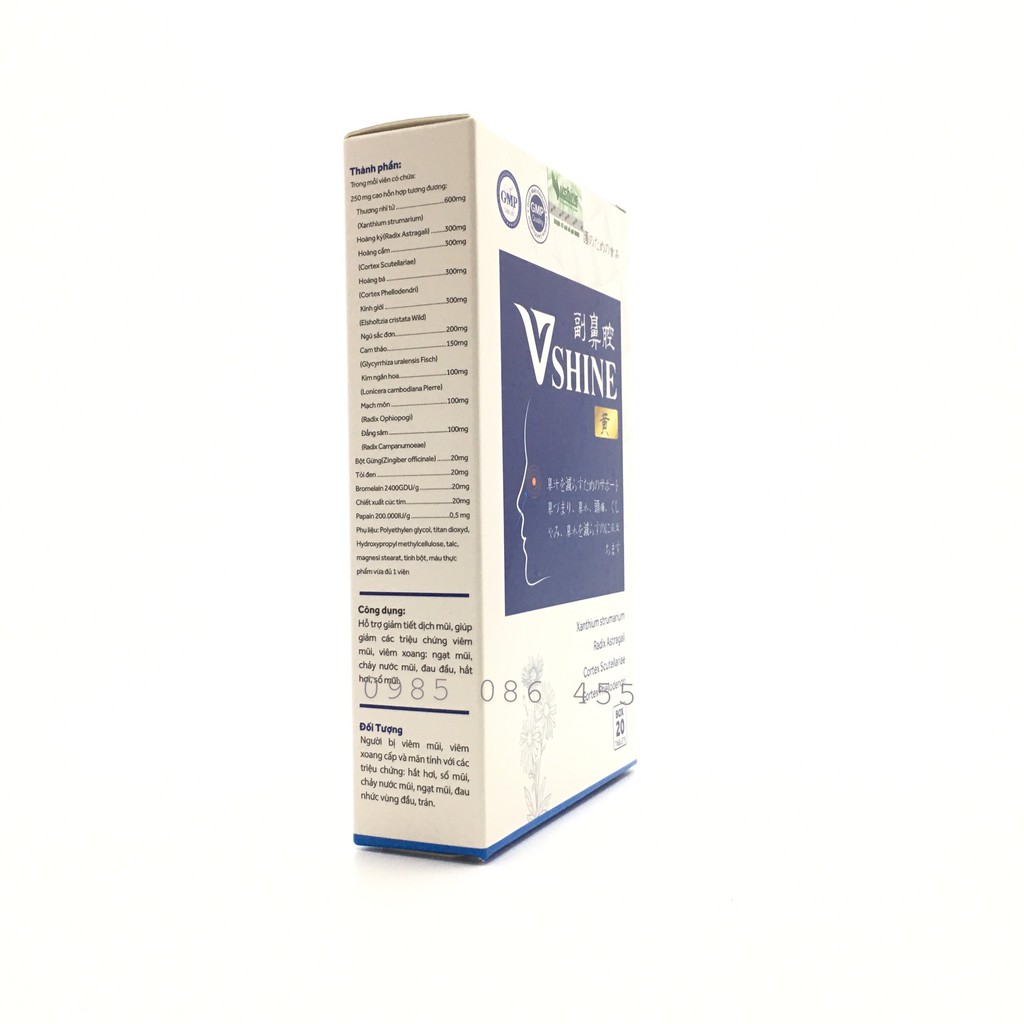 XOANG VSHINE GOLD - Hỗ trợ giảm tiết dịch mũi, giúp giảm các triệu chứng viêm mũi, viêm xoang, viêm mũi dị ứng thời tiết
