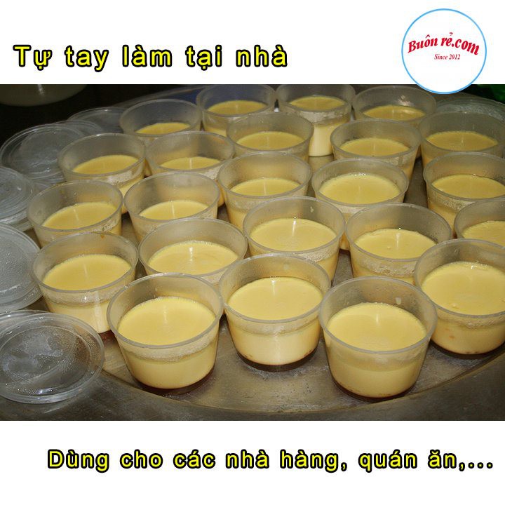 Set 10 hộp nhựa làm caramen hình tròn có nắp size lớn Việt Nhật, Hộp làm bánh flan, sữa chua, thạch rau câu (6210) 01279