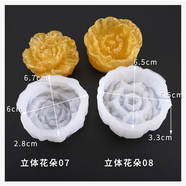 Khuôn silicone hoa hồng đổ keo epoxy resin làm handmade